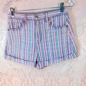 American Eagle Outfitters stretch pastel stripes denim shorts size 0